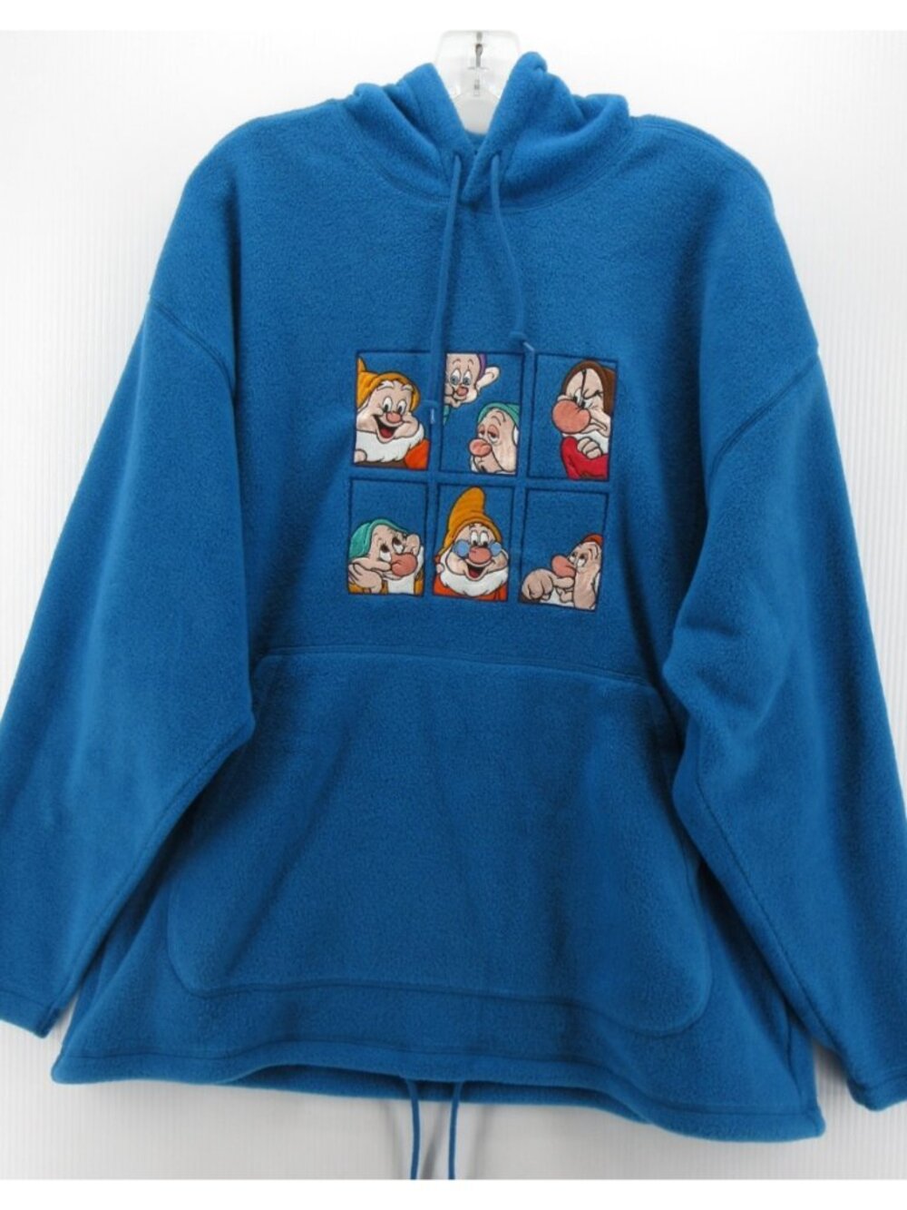 VTG Disney Sweatshirt Medium Seven Dwarfs Fleece Embroidered Hoodie - Picture 1 of 11